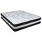 Flash Furniture 75.5&#x22; White and Black High-Density Foam with Pocket Full Size Spring Mattress